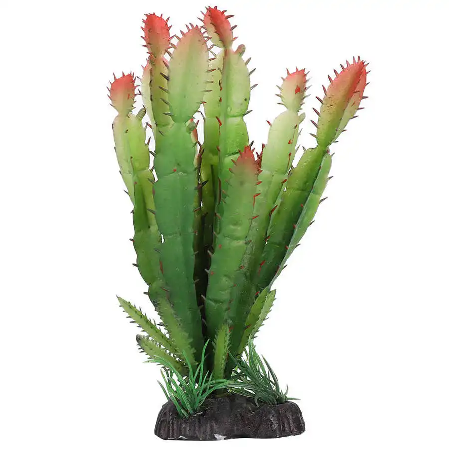 

Simulation Plastic Cactus Plant Terrarium Reptiles Habitats Decoration Home Decor Aquarium Artificial Water Weeds Ornament Plant