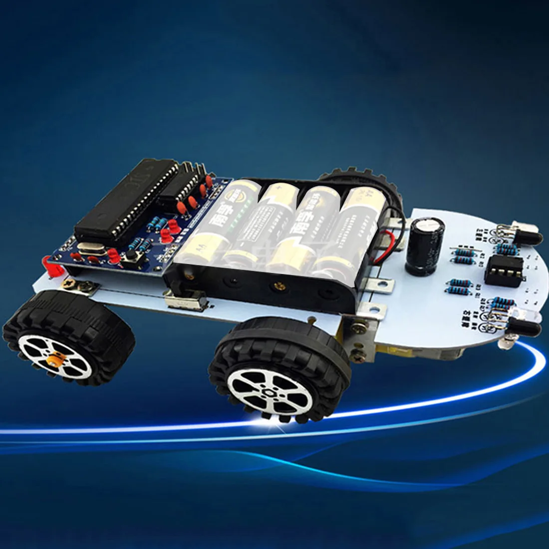 

Feichao C51 4WD Smart Robot Car Kits Intelligent Tracking Line Car Obstacle Avoidance Robot Kits Parts for DIY Electronic Toy