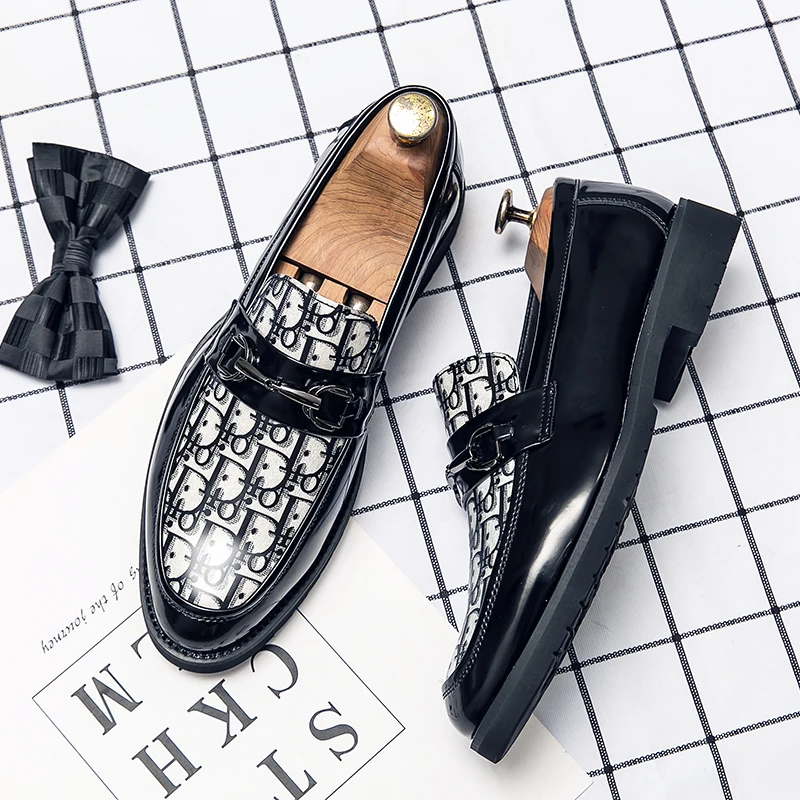 

Туфли мужские кожаные с вышивкой, повседневные Мокасины, Итальянская Классическая обувь, роскошные деловые, черные