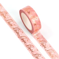 10pcslot 15mm10m foil yellow letters love pink decorative washi tape diy scrapbooking masking tape school office supply