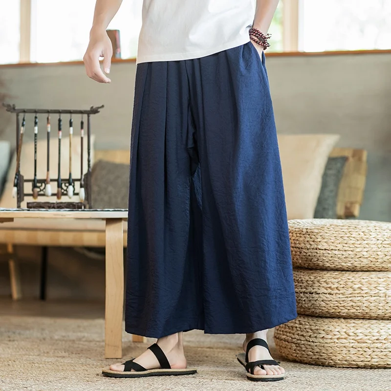 Повседневные брюки с широкими штанинами китайские Китайская традиционная