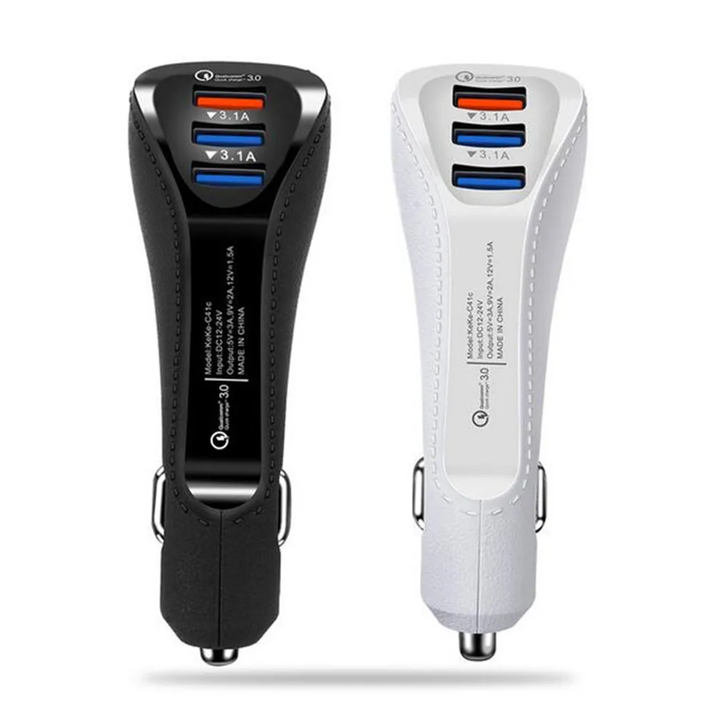 QC3.0 3 порта USB Автомобильное зарядное устройство мобильный телефон автомобильное
