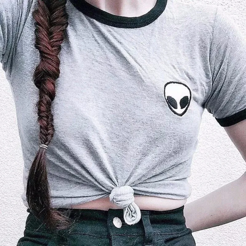 

Casual fashion printed round neck short sleeve T-shirt women