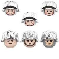 4pcs ww2 infantry soldiers helmet accessories building blocks military winter snow soldier bricks parts army toys for children