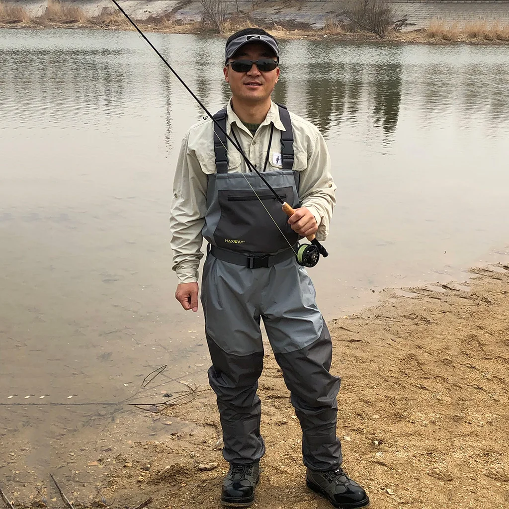

Light-Weight Fly Fishing Chest Waders Breathable Waterproof Chest Wader Pants for River Fishing Rafting Farm Men Women