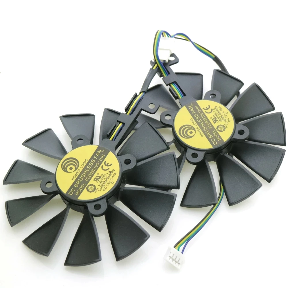 Вентилятор VGA PLD09210S12HH для видеокарты ASUS GTX1060 GTX1070 RX480 RX570 12 В 0 40 А 87 мм | Компьютеры и