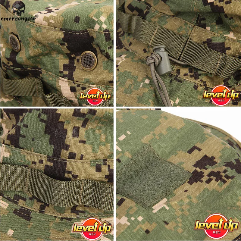 

EmersonGear Camouflage Boonie Hat Level Up Map Pocket Version For Mountaineering and Hunting