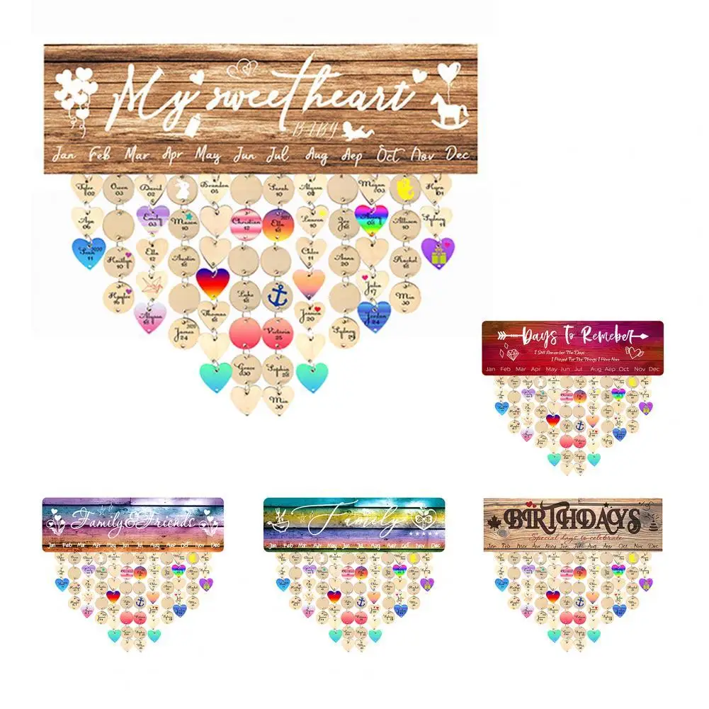 

Самодельные Украшения, день рождения, особые дни, искусственное украшение для дома, деревянный календарь, знак, планер, доска, подвесное укр...