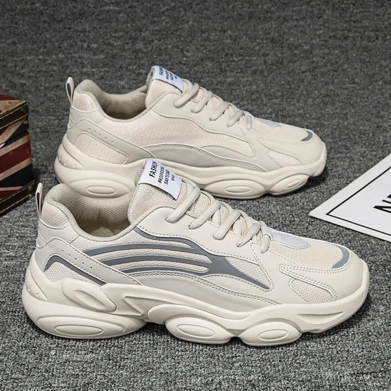 

2021 Men Sneakers Fashion Spring Summer Comfortable Patchwork Air Mesh Casual Sport Running Shoes Trend Chunky Trainers 3 Colors