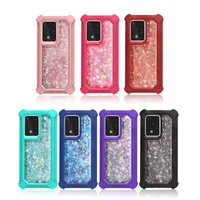 hard clear glitter armor case for samsung galaxy%c2%a0s10 20 21 22plus note10 20 ultar dynamic quicksand shockproof phone cases cover