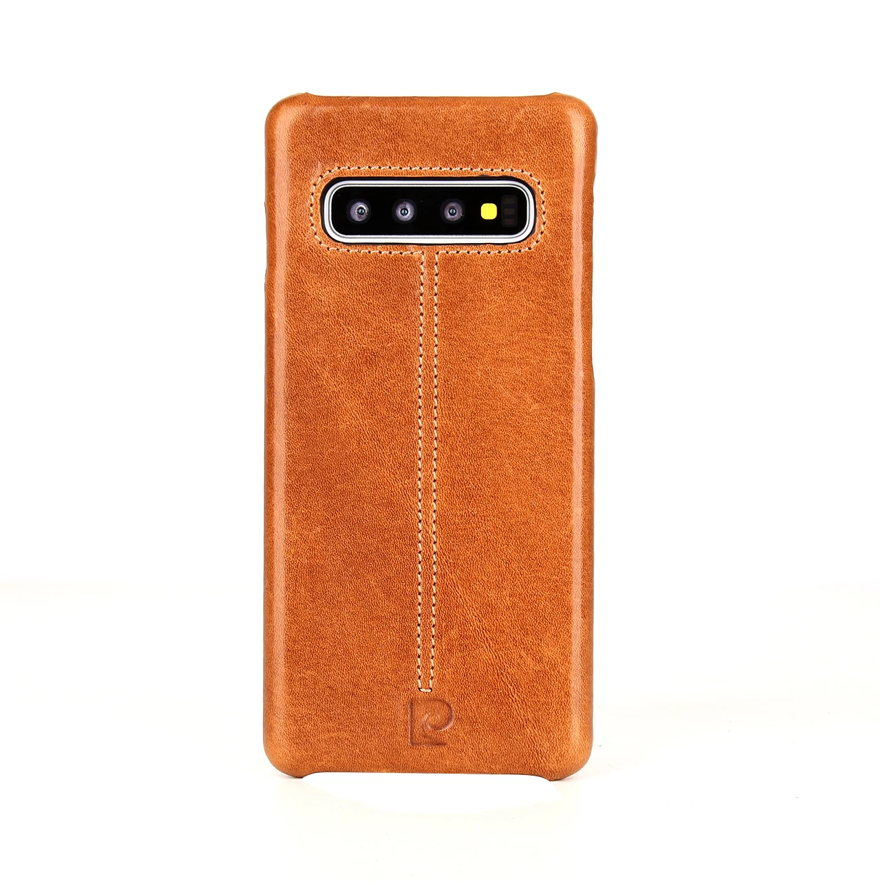 Для Samsung Galaxy S10 ТПУ + натуральная кожа прошитая кожаная задняя крышка ультра