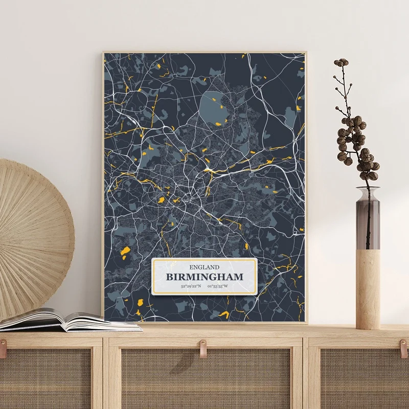 

Холщовый плакат с картой города Бирмингем