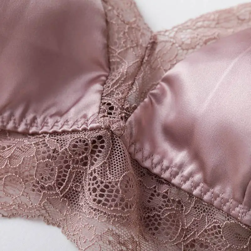 Бюстгальтер без оправы во французском стиле бюстгальтер внутри 100% шелк тутового