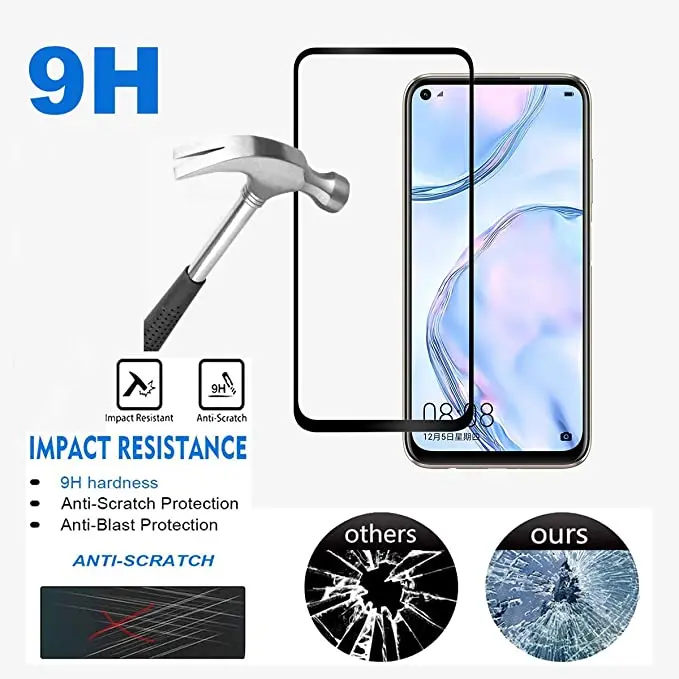 Рамка 3 в 1 + камера закаленное стекло для Huawei P40 Lite Защитное экрана на защитное