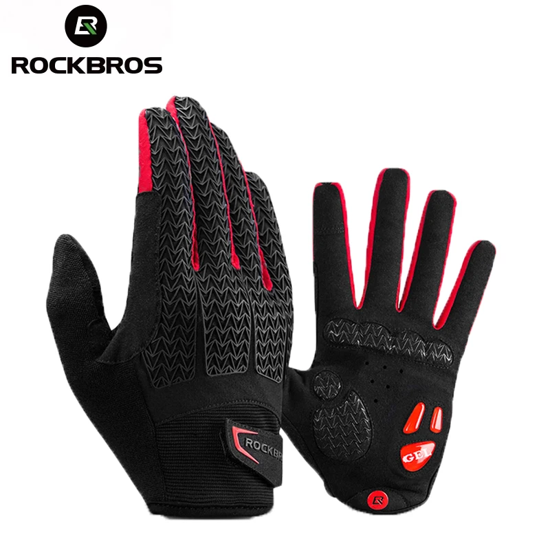 

Мужские велосипедные перчатки ROCKBROS, с защитой от ветра, для работы с сенсорным экраном, для горных велосипедов, противоударные митенки с зак...