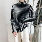 Женская футболка с длинным рукавом, свободная, полосатая, однотонная, женская футболка, универсальный, Повседневный, модный, шикарный, Мягкий Топ