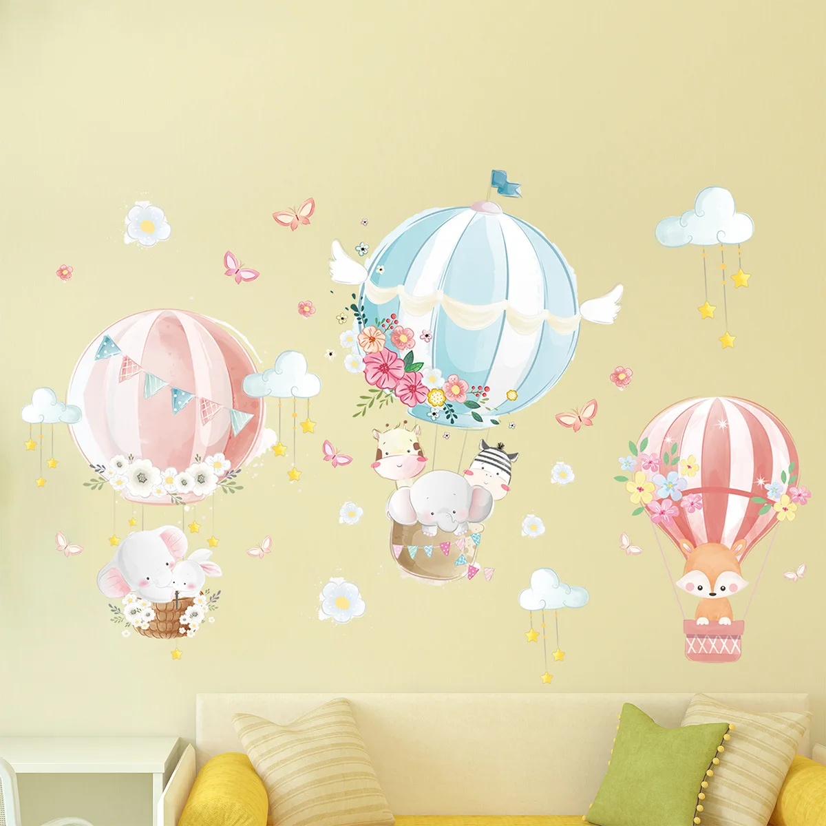 Милые наклейки на стену в виде слона декор для детской комнаты мальчиков и