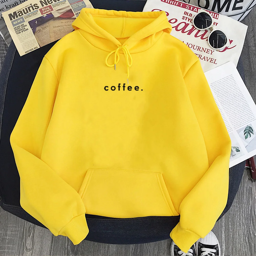 

Coffee Sweatshirt Women Casual Letter Coffee Lover Hoodies Oversized 2020 Girls Fashion Tops Plus Size Gothic Fall 2020 Women M
