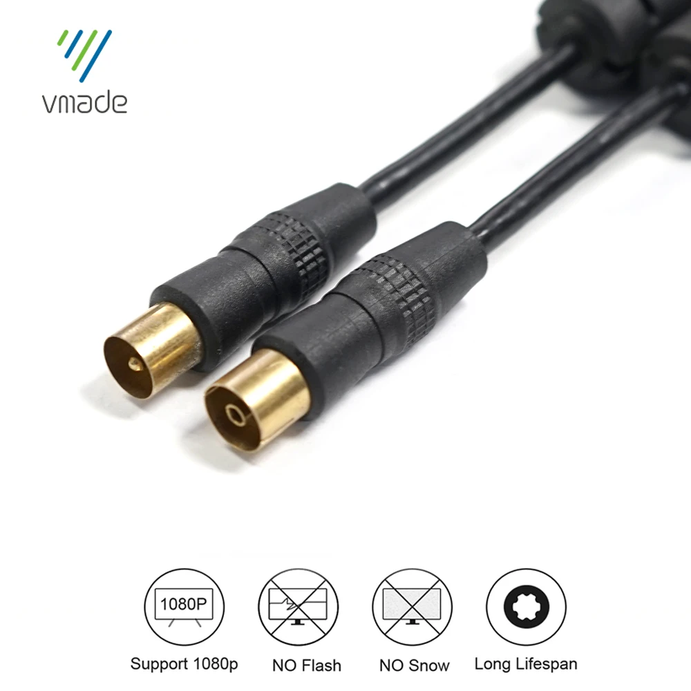 Vmade 1 м черный RF коаксиальный кабель разъем используется в DVB T ТВ адаптер