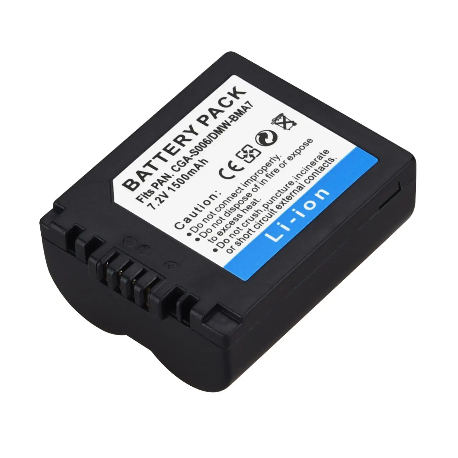 

1500mAh CGA-S006 DMW-BMA7 CGR-S006E Replacement Battery For Panasonic Lumix DMC-FZ7 FZ8 FZ18 FZ35 FZ28 FZ38 Camera Battery