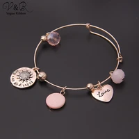 stretch bracelet with heart round glass beads alex and ani bracelet jewelry woman chakra bracelet