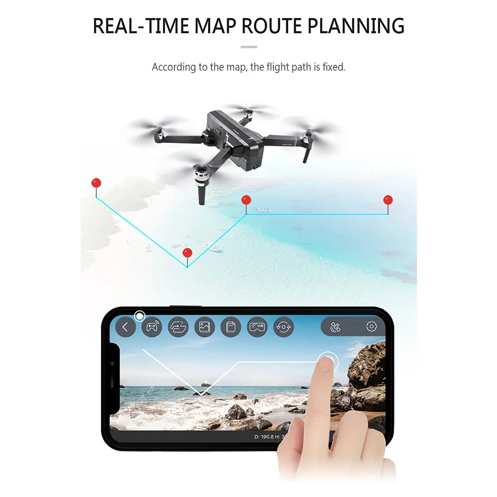 Оригинальный складной Дрон SJRC F11GPS с функцией подключения по Wi Fi и FPV камерой