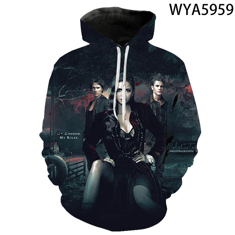 

TV The Vampire Diaries Men's Clothing Streetwear Fashion Spring Women Sweatshirt Personality Long Sleeve Oversized Hoodie