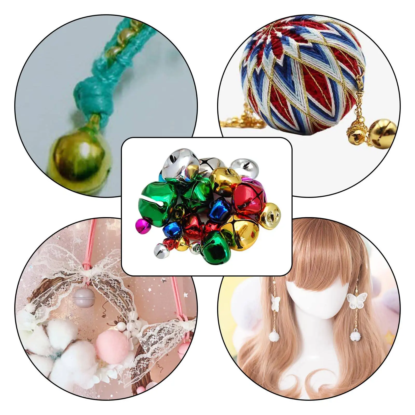 

Колокольчики Jingle, 50 штук, разные цвета, маленькие колокольчики для украшения рождественских поделок