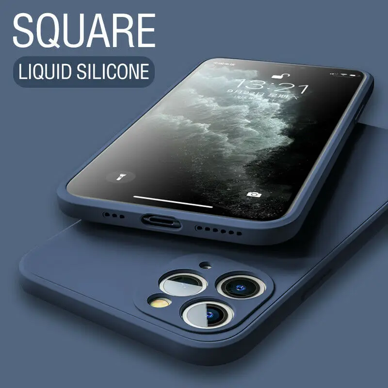 Square Liquid Silicone Case For Xiaomi Mi Poco X2 X3 F3 GT M2 M3 Pro C3 Mix 2 2s 3 Black Shark 3 4 Redmi K30 K40 Soft Thin Cover images - 6