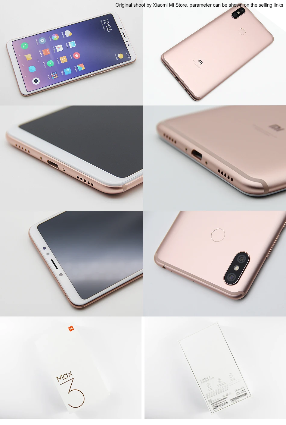 Мобильный телефон с глобальной ПЗУ Xiaomi Mi Max 3, 4 ГБ, 64 ГБ, Восьмиядерный процессор Snapdragon 636, 5500 мАч, экран 2160x1080, 6,9 дюйма, 12 Мп+ 5 МП, OTA