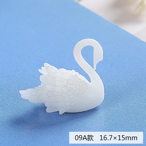 09A 3 шт./лот 3D Лебедь ювелирные изделия УФ смолы DIY ремесло ногтей ручной работы Смола ювелирные изделия прозрачный бумажный наполнитель материал - Цвет: 09A