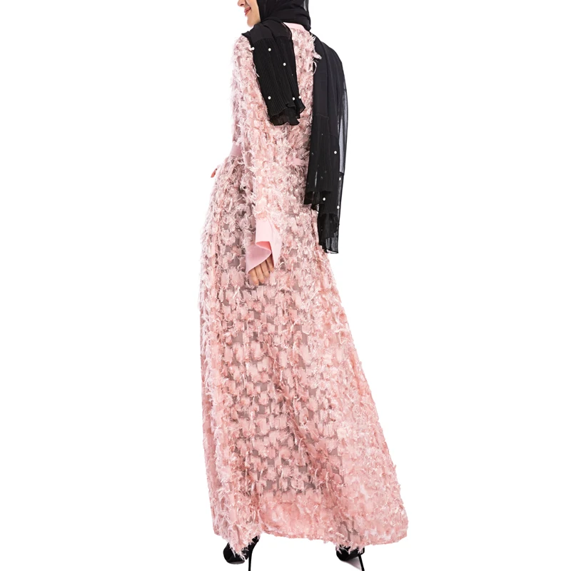 MISSJOY fashion 2019 Abaya Muslim Women Dress Elegant Kimono Tassel Loose Kaftan Dubai Cardigan Pure Color Islamic Clothing Arab |