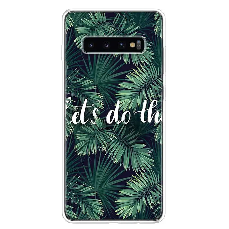 Чехол для телефона Тропическое растение зеленый лист цветок Samsung Galaxy A50 A51 A70 A71 A40