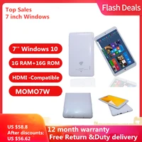 top sales 7 inch windows 10 momo7w mini pc tablet 1gb ddr16gb quad core micro hdmi compatible bluetooth compatible wifi