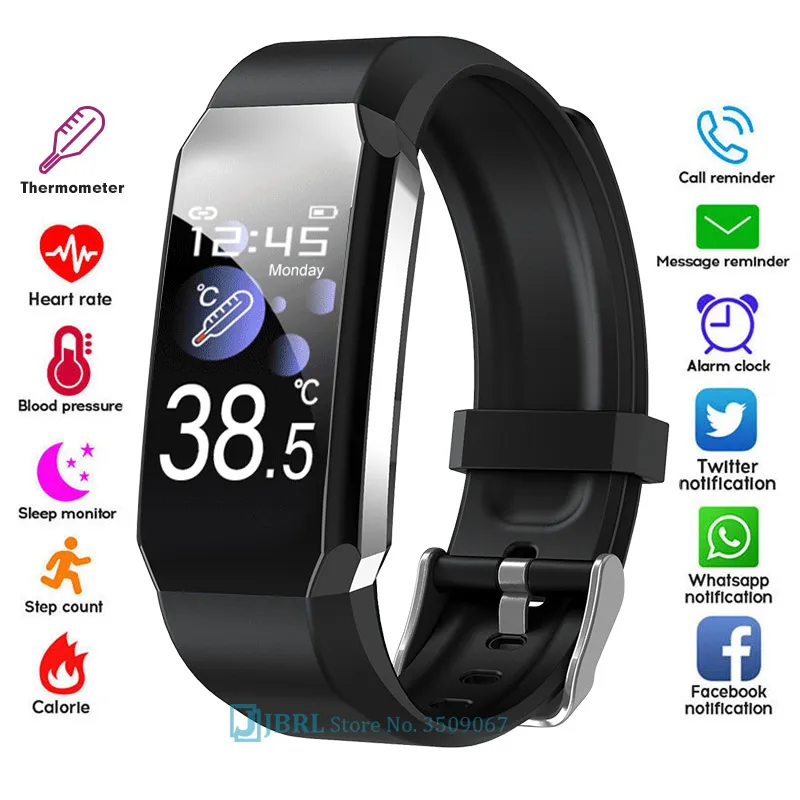 

Temperature Smart Watch 2021 New Men Women Smartwatch Fitness Tracker Heart Rate Monitor Smart clock For Andriod IOS Smart-Watch