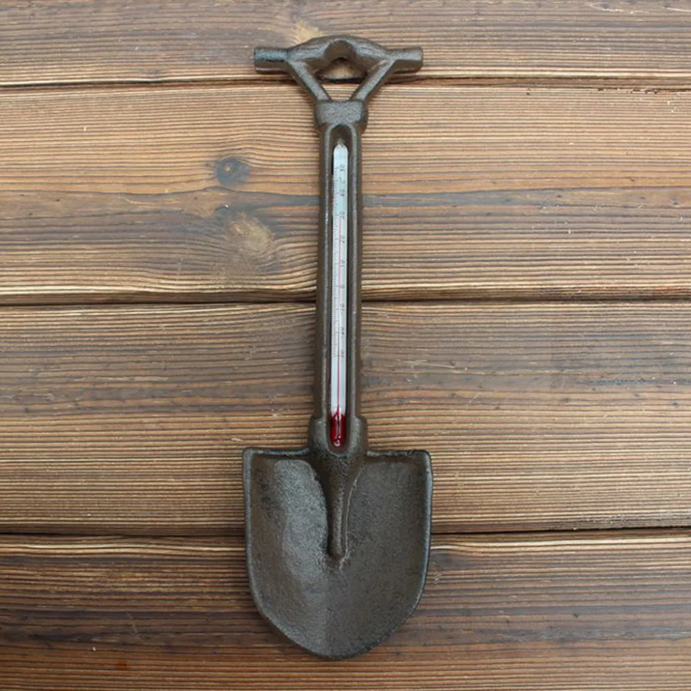 Term&oacute;metro para colgar en la pared, accesorio pastoral europeo y americano de hierro fundido, arte retro creativo, patio simple, sala de estar, hogar, beb&eacute;-2