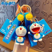 genuine doraemon figure keychain childhood memories jingle cat key chain ring cartoon car pendant gift wholesale for girl