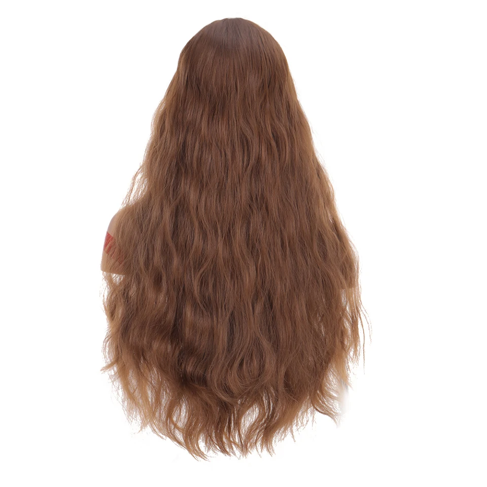 MANWEI wig Long Womens Wigs Ombre Orange Blonde Heat Resistant Part Side Synthetic Wavy for African American Women |