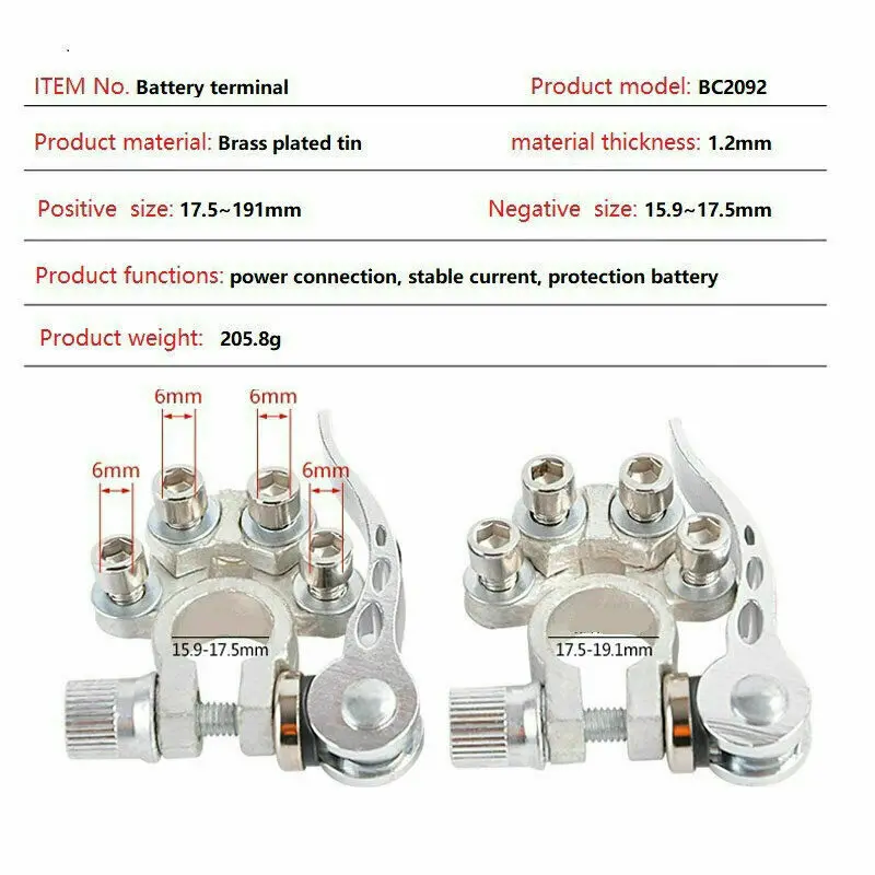 2 шт. 12 В 24 автомобильная аккумуляторная клемма провод кабель разъем отключения