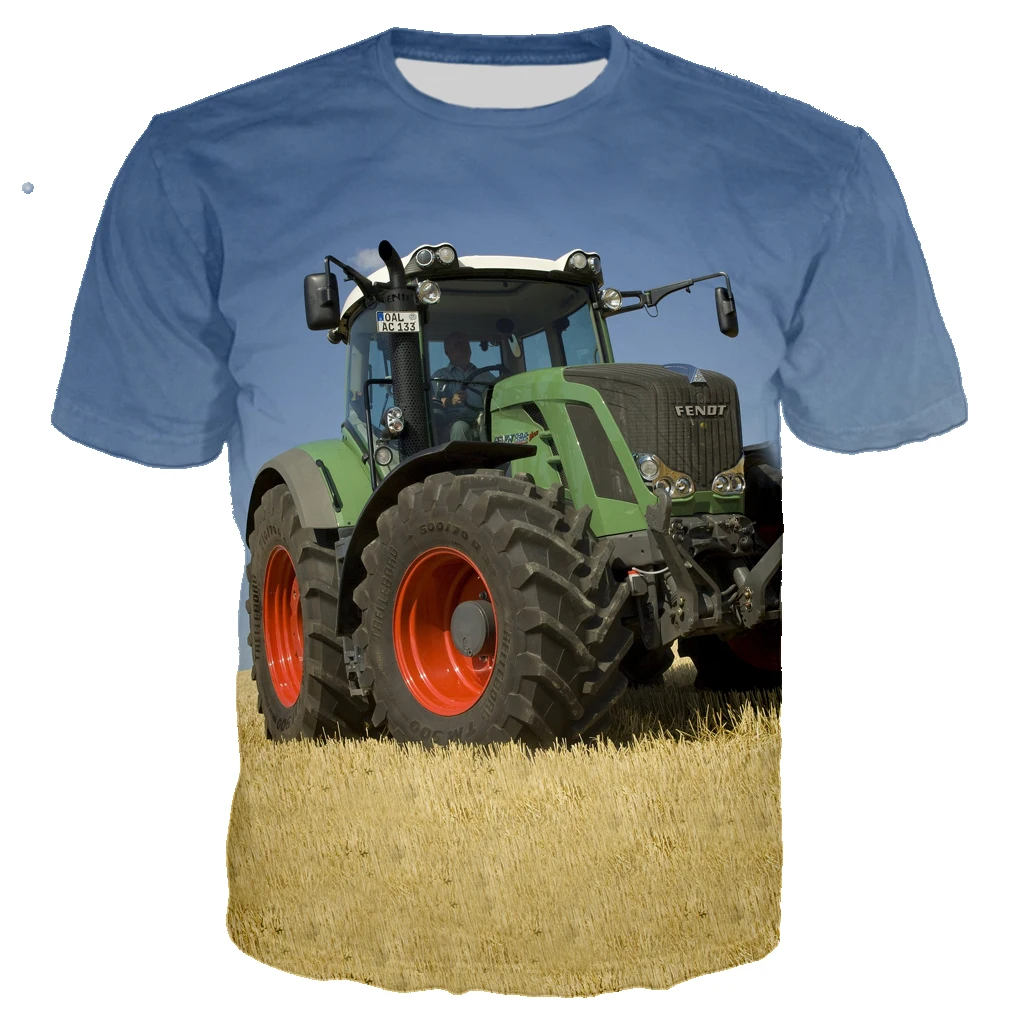 

Tractor Men's T-shirt Men's Tops Summer Fun Casual 3DT Shirt Men's Streetwear