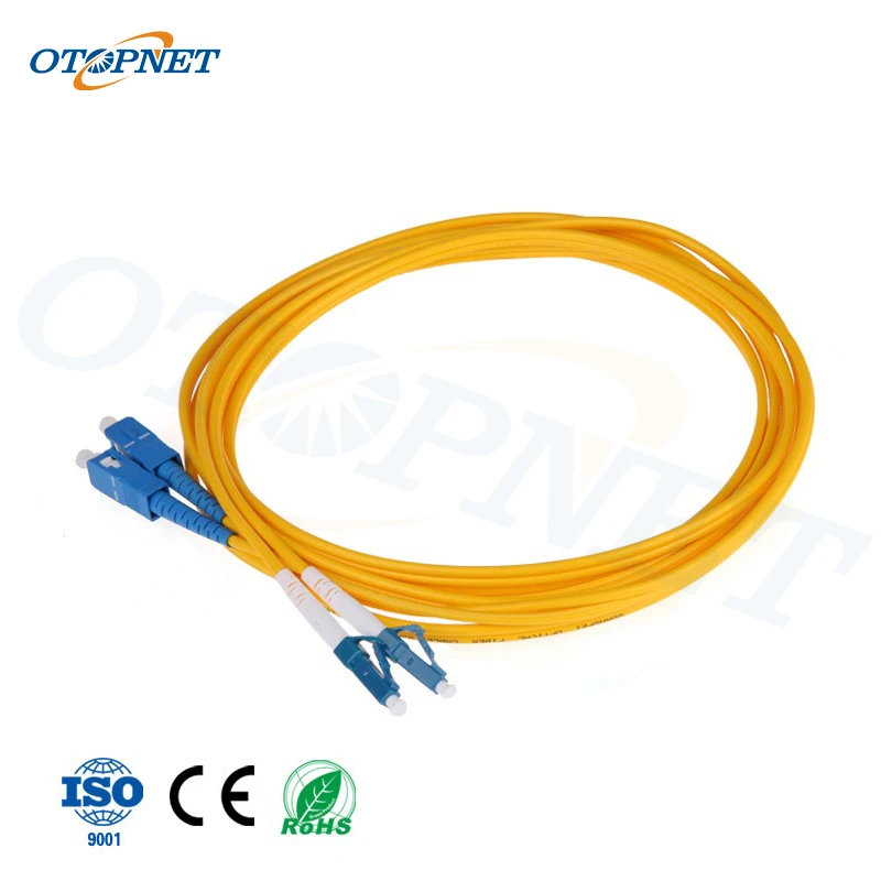 

10pcs LC/UPC to SC/UPC Optical fiber patch cord 2mm G652D 3m length simplex Pigtail FTTH sigle mode Optic patch cord