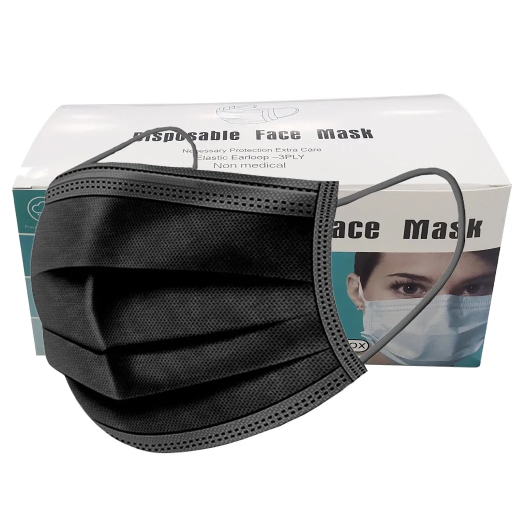 

50PCSpcs mask disposable 3 Layer Nonwove Ply Filter Melt blown cloth Mouth Face Mask mouth mask mascarilla