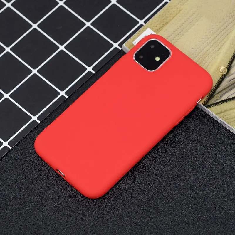 В конфеты цвет Матовые чехлы для IPhone 11 Pro MAX простой Анти Царапины Нескользящие