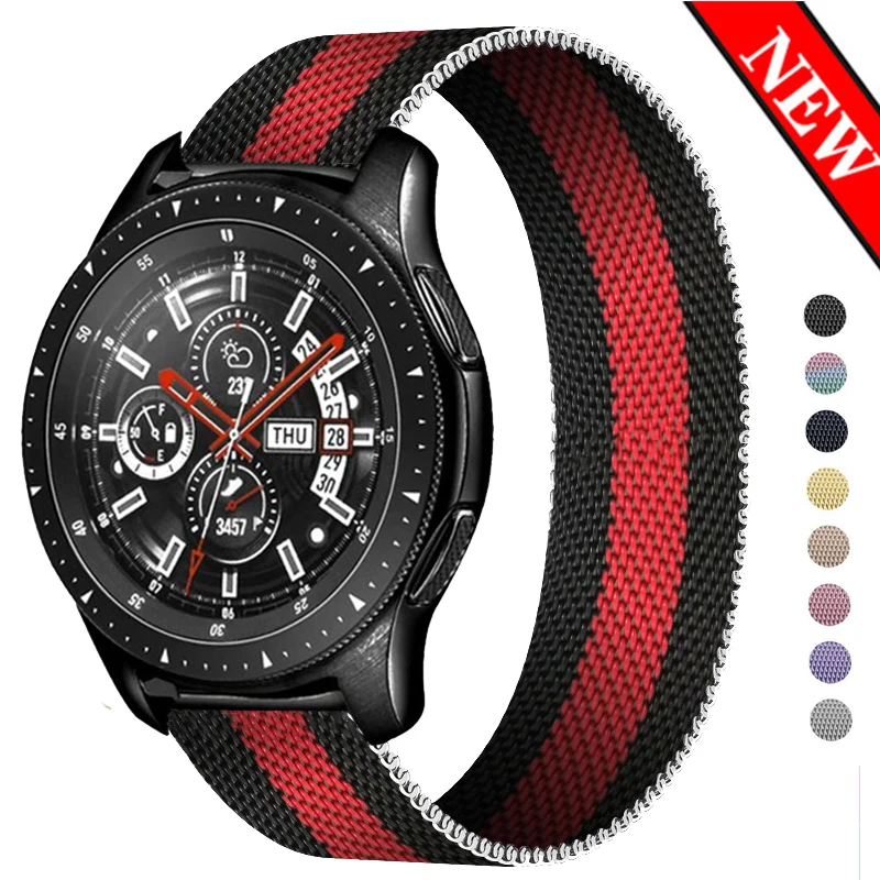 Ремешок Миланская петля 20/22 мм для Samsung Galaxy Watch 3 41 45 Gear S3 Frontier 46/42 Active 2 Amazfit Bip Huawei