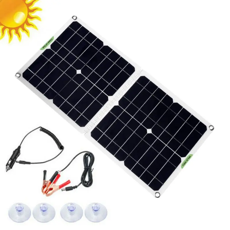 Цена 100W 12V5V Складная 2 USB солнечная панель для сотового телефона планшета компьютера электронных продуктов зарядное устройство автомобиля лодки ...