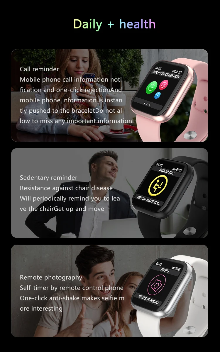 Новинка, смарт-часы с сенсорным экраном, Bluetooth, браслет, спортивная мода, фитнес, пульсометр, трекер, браслет для мужчин и женщин