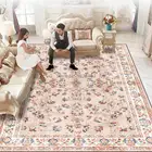Европейский и американский кантри свежий цветочный этнический стиль розовый гостиная прикроватный коврик для спальни коврик на заказ