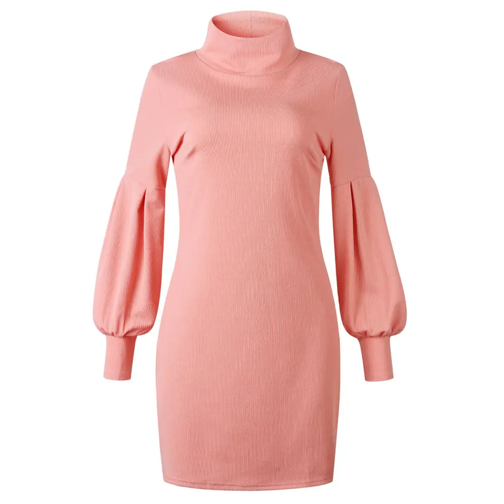 

Women Hips-Wrapped Bodycon Party Pencil Dress Long Sleeve Round Neck Dresses JL