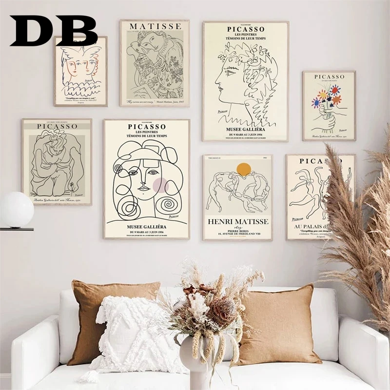 

Wall Art Canvas Painting Picasso Matisse Abstract Girl Flower Nordic Posters And Prints Wall Pictures For Living Room Home Decor