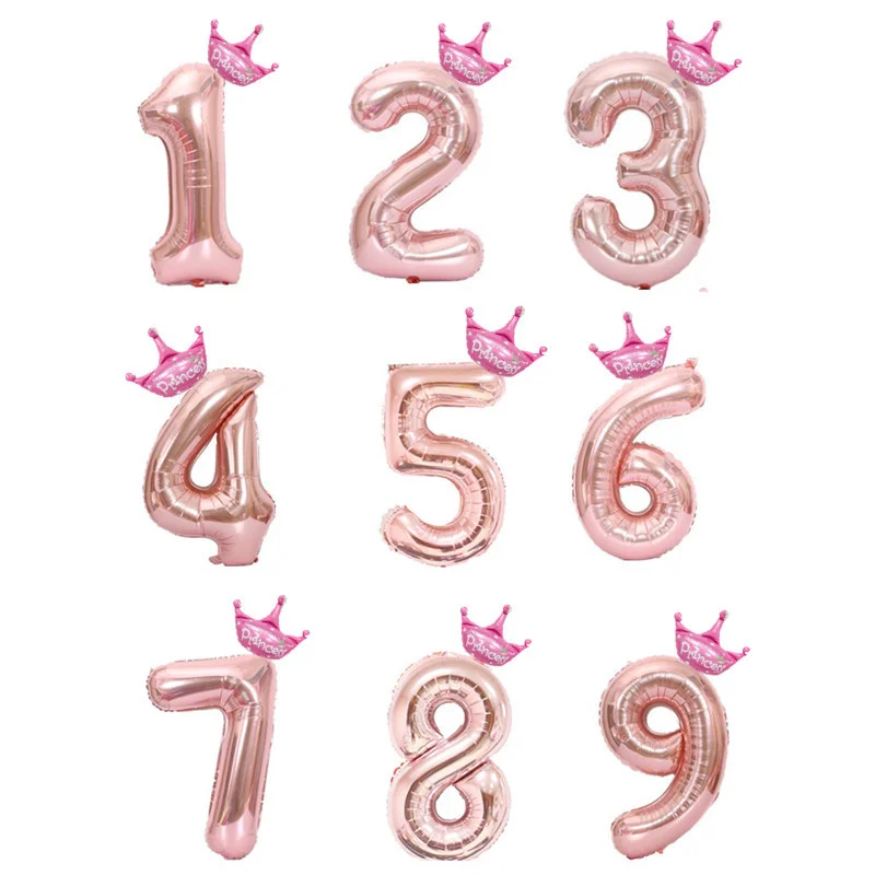 Фольгированные воздушные шары в виде цифр радужные форме 2 шт. 32 дюйма украшение